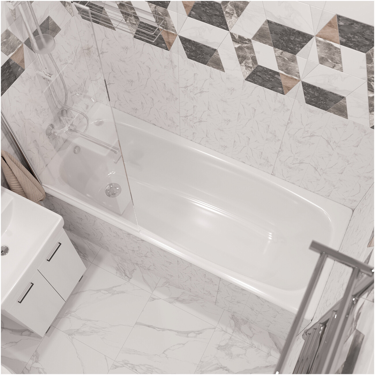 Ванна акриловая 170x70 см белая Diwo "Анапа" Щ0000055220, Щ0000048583 - изображение 9