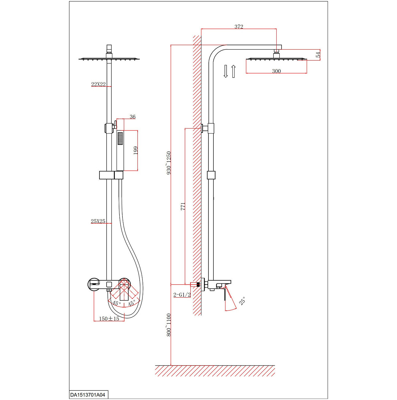 Душевой комплект со смесителем матовый белый D&K Bayern.Liszt DA1513708A04 - изображение 2