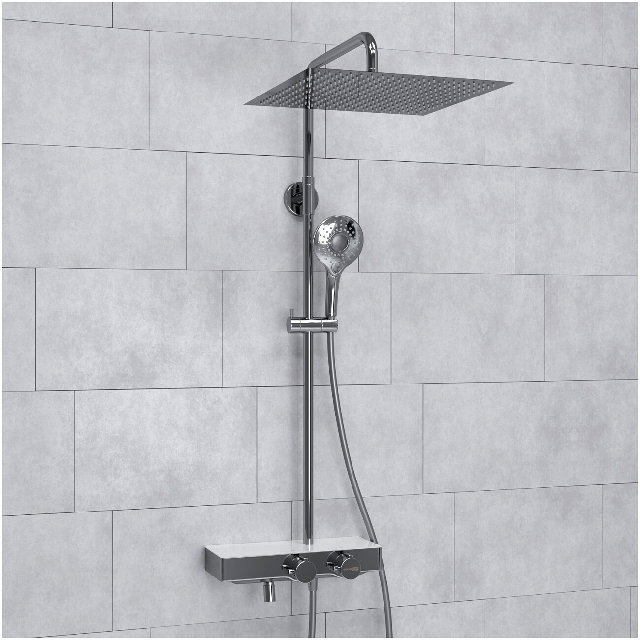 Душевой комплект с верхним душем и лейкой хром Wasserkraft A113.119.101.CH Thermo - изображение 2