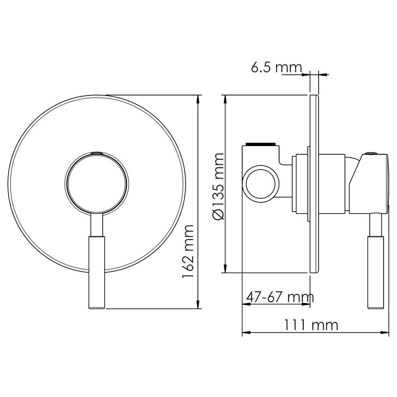 Смеситель для душа встраиваемый из латуни черный Wasserkraft 3351 - изображение 3