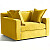 Кресло с мягкими подлокотниками желтое Katina