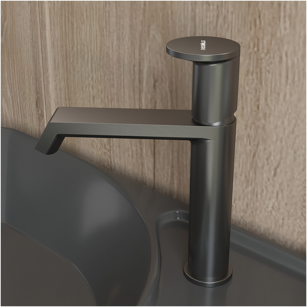 Смеситель для раковины однорычажный вороненая сталь Stworki "Лерум" S04010GB - изображение 7