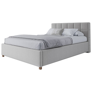 Кровать двуспальная с мягким изголовьем 160х200 светло-бежевая Wales