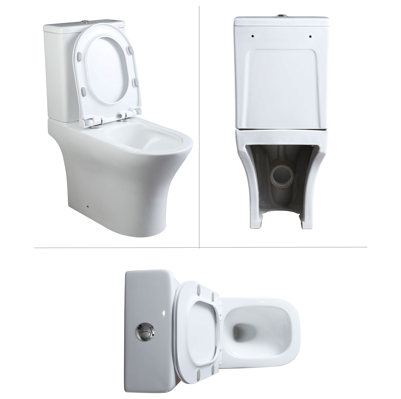 Унитаз напольный безободковый белый Ceruttispa Bernina Tornado CT10815 - изображение 6