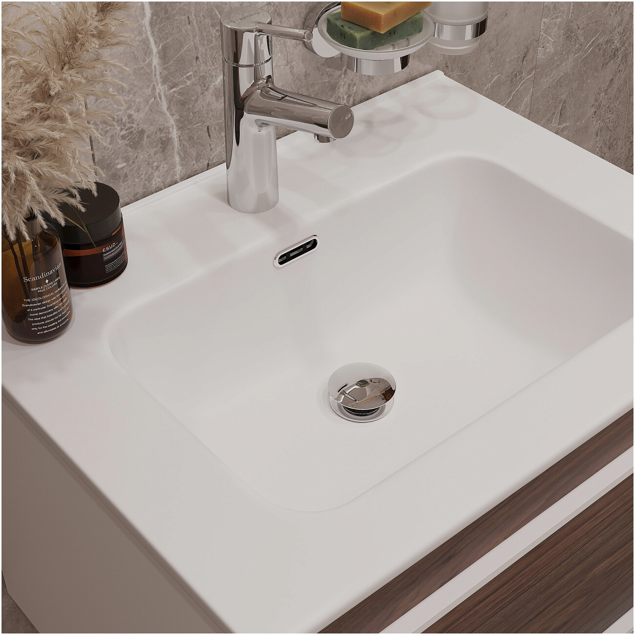 Раковина мебельная фаянсовая 60 см белая Stworki "Вестервик" - изображение 5