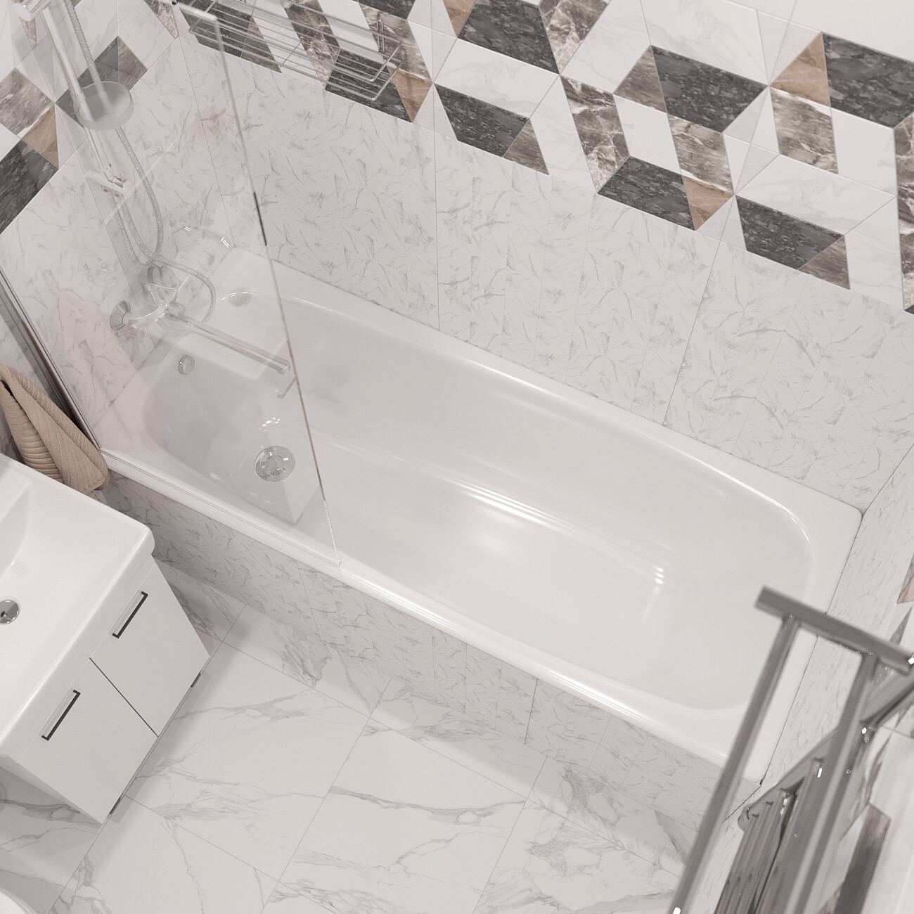 Душевая стойка с верхним душем с держателем и мыльницей хром Stworki "Скаген" SK-01cr - изображение 8