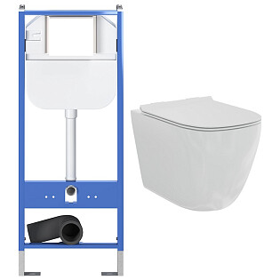 Унитаз подвесной белый Creto Logan L1 1001-001-L1W с инсталляцией Standart 1.0