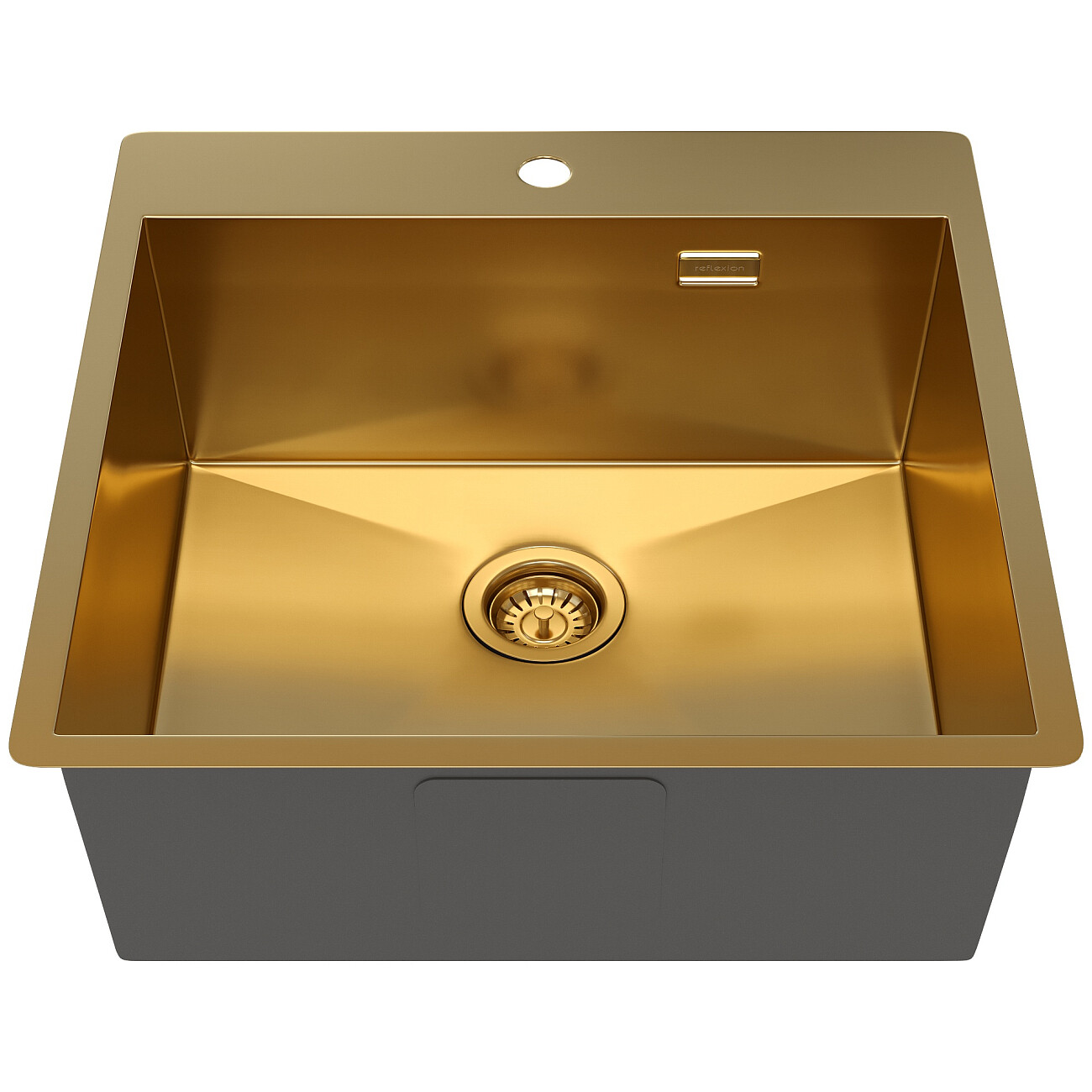 Кухонная мойка из нержавеющей стали 50х50 см брашированное золото Reflexion Iseo RX2250GD - изображение 3