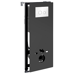 Инсталляция для подвесного унитаза с кнопкой смыва черная Abens 20TLT.010.ME.BL.WH01