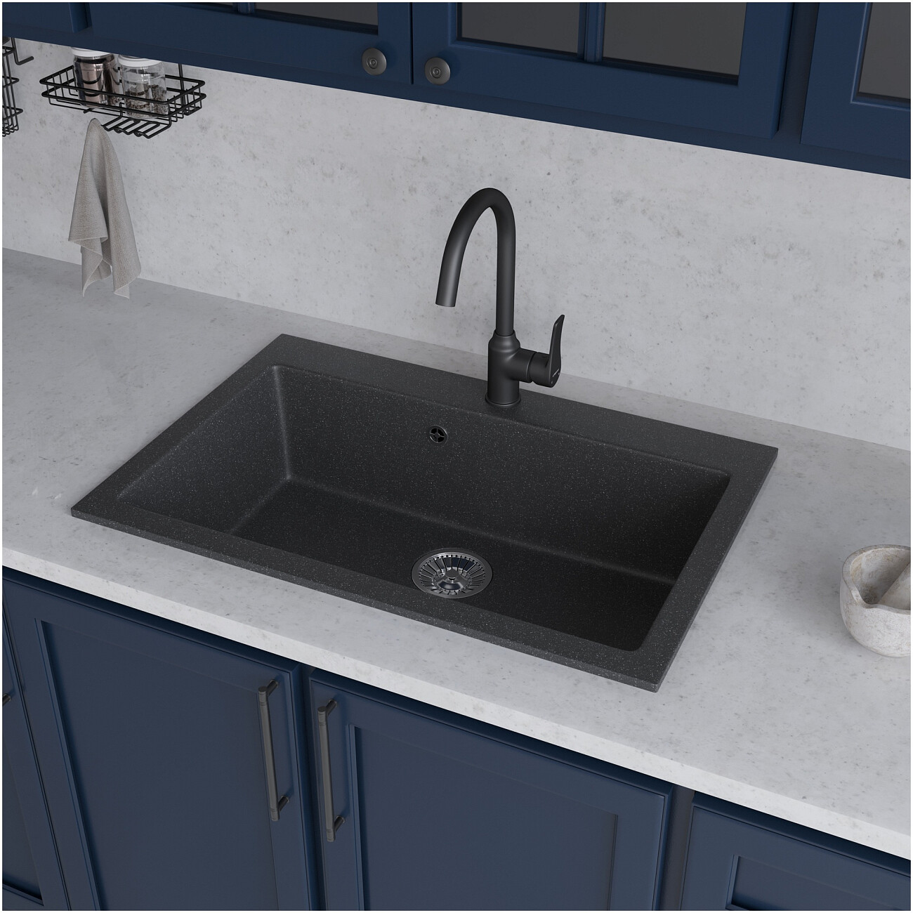 Мойка кухонная антрацит Domaci "Болонья" М-39-007 - изображение 7