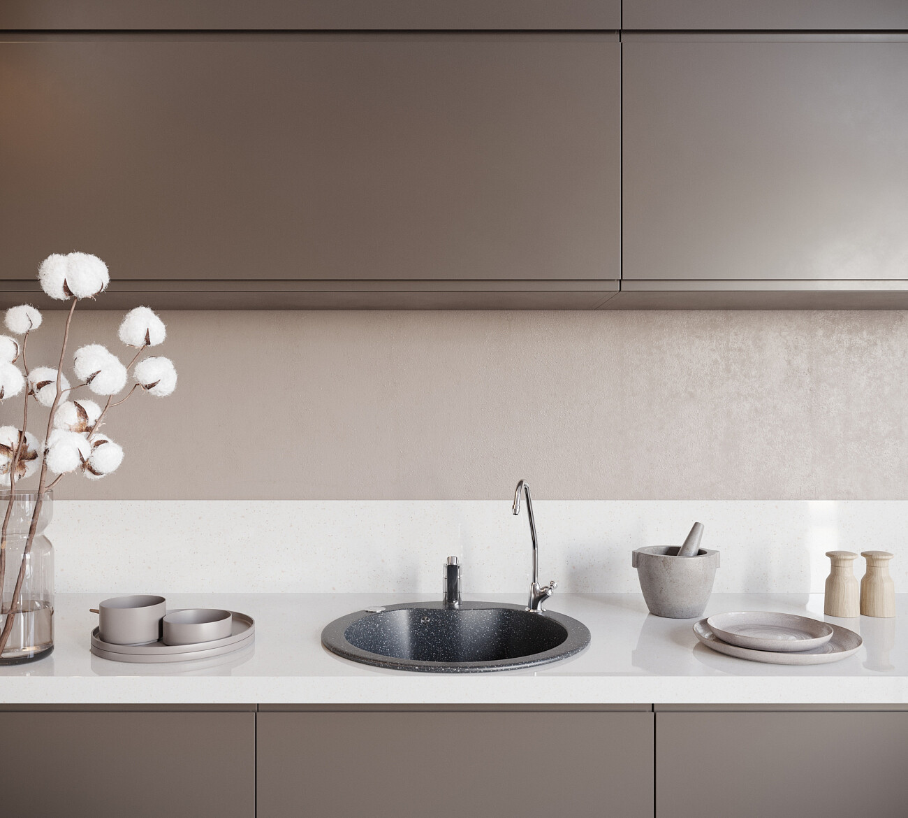 Мойка кухонная круглая мраморная черная Domaci "Бьелла" DMC-08S-308 - изображение 4