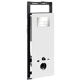 Инсталляция для подвесного унитаза с кнопкой никель Wasserkraft Salm 27TLT.010.ME.WH.BN04