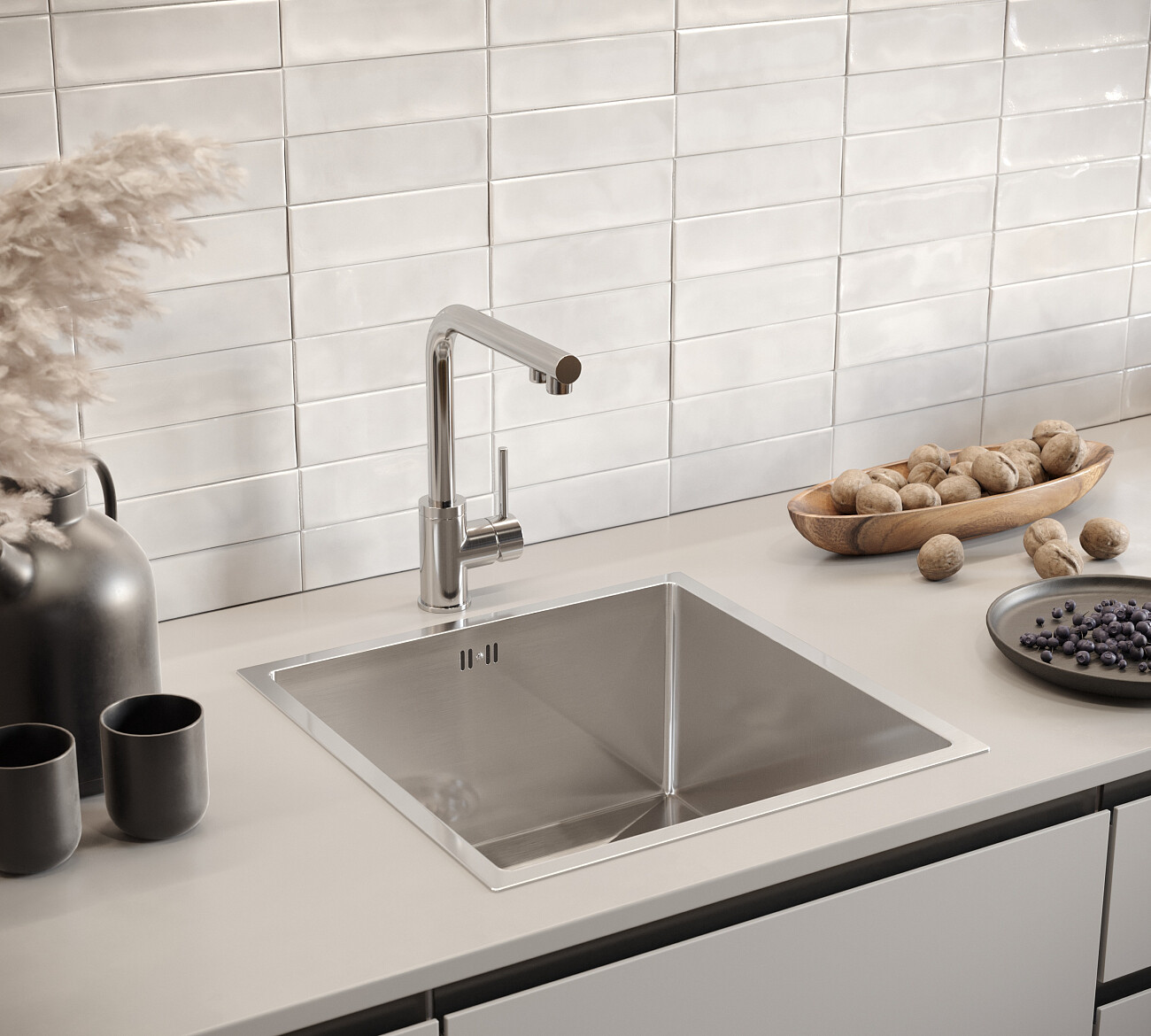 Смеситель для кухни однорычажный с изливом для фильтрованной воды сатин Domaci "Равенна" DCB 7015 - изображение 5