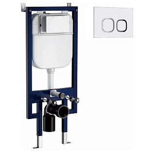 Инсталляция для подвесного унитаза с кнопкой смыва белой Cerutti SPA CR557.CR01WH