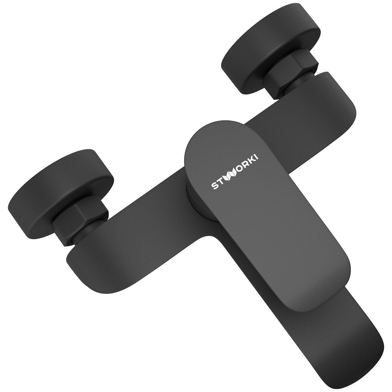 Смеситель для ванны с душем настенный черный Stworki "Копенгаген" S42100BK - изображение 7