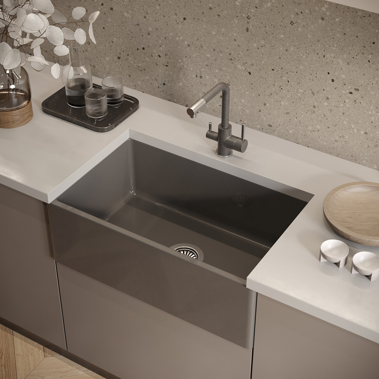 Мойка кухонная антрацит Domaci "Сиена" 50276-112 - изображение 4