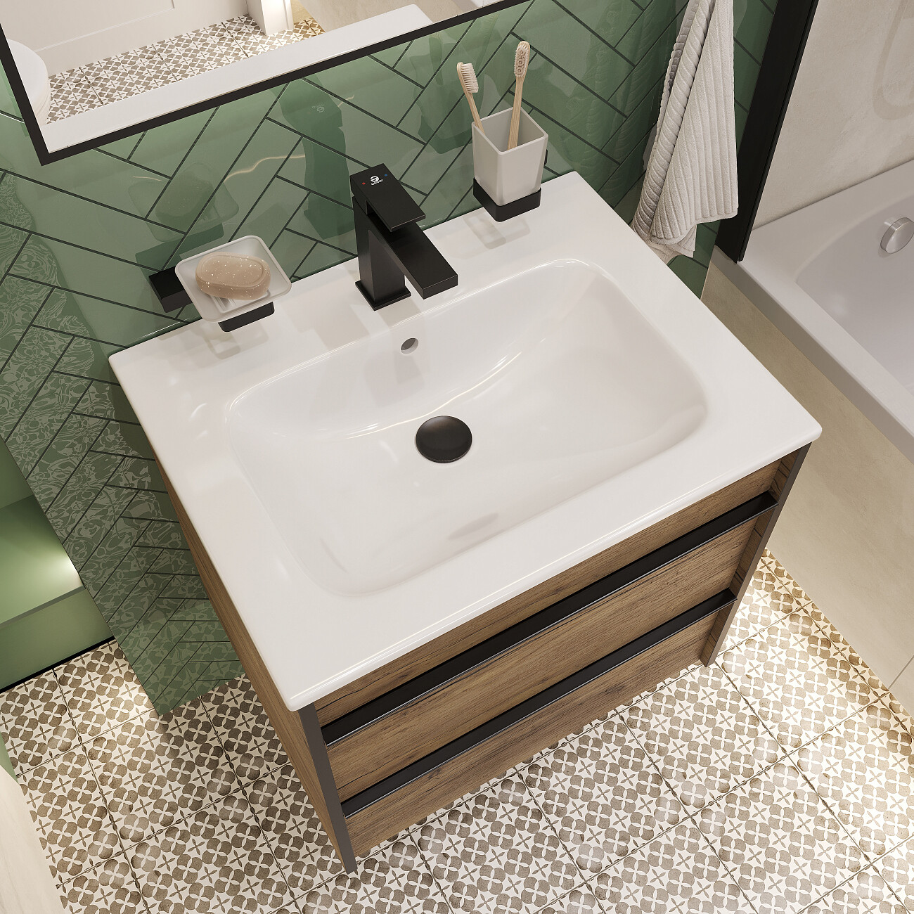 Смеситель для раковины черный Stworki "Нюборг" NU-01b - изображение 8