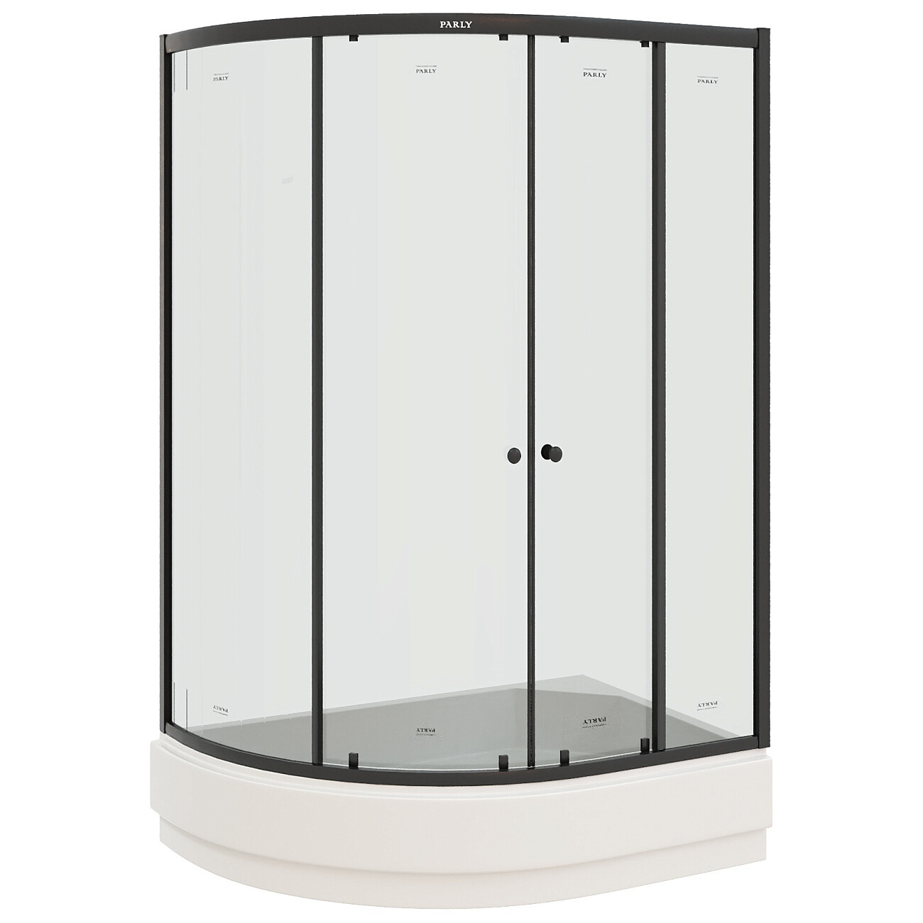Душевой уголок ассиметричный правый со средним поддоном 80х120 см черный Parly ZEM1201ВR - изображение 4