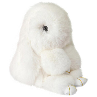 Меховой Зайка Брелок Белый