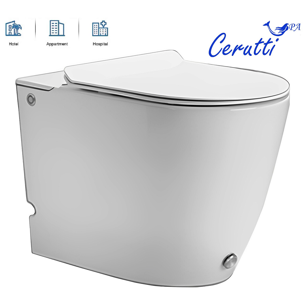 Унитаз приставной безободковый с импульсным смывом белый Cerutti SPA Barbaria Pulse CT7264 - изображение 5