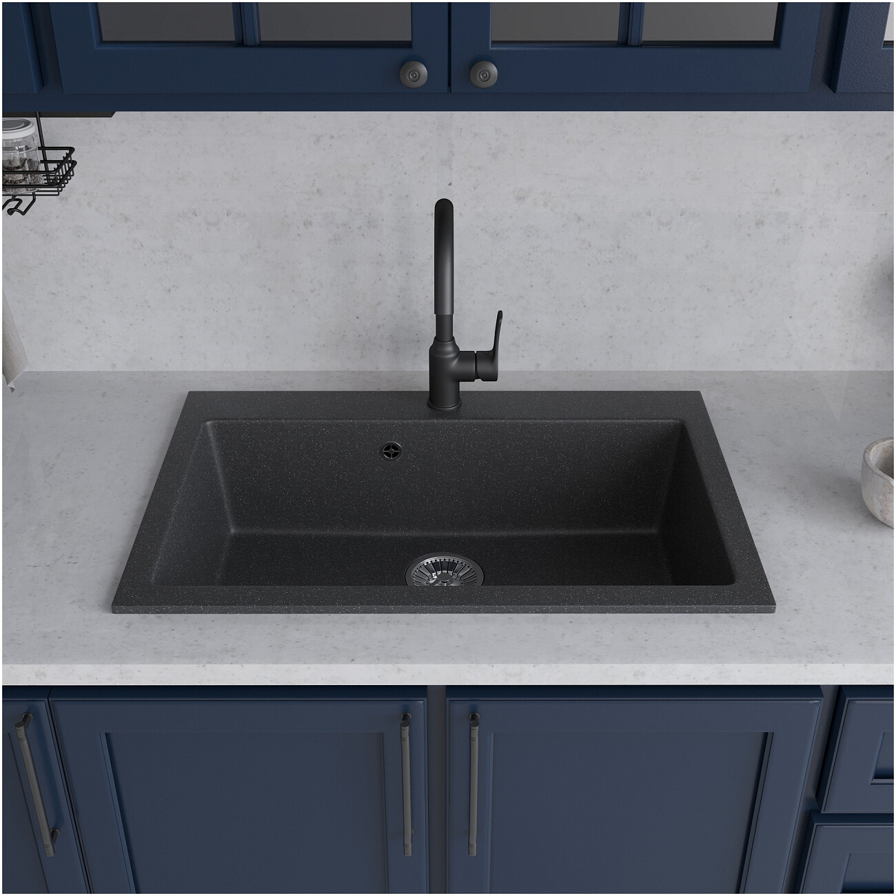Мойка кухонная антрацит Domaci "Болонья" М-39-007 - изображение 8
