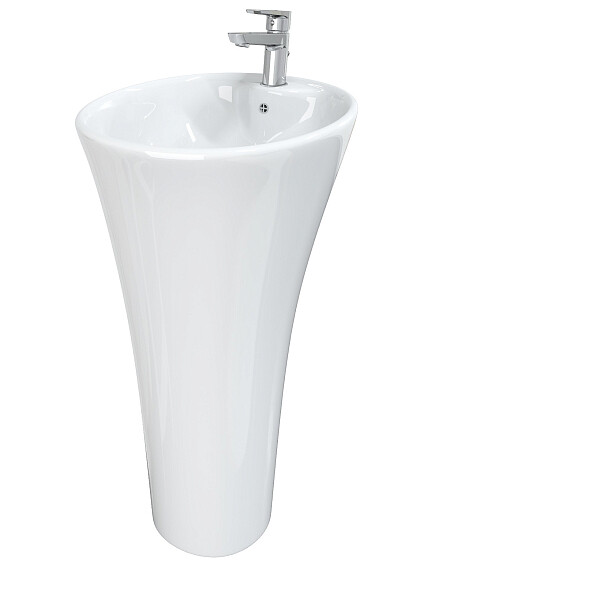Раковина напольная фарфоровая круглая 87х46 см белая Cerutti SPA Adelina CT7274 - изображение 1