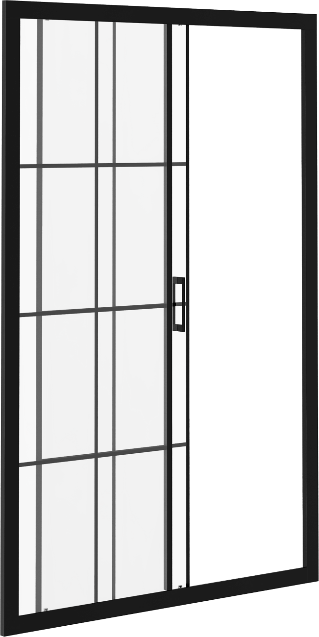 Душевая дверь в нишу раздвижная 120х180 см прозрачная, черная Diwo "Калуга" DS-KA-120-BL - изображение 7