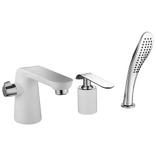 Смеситель на борт ванны белый, хром Lemark Melange LM4947CW