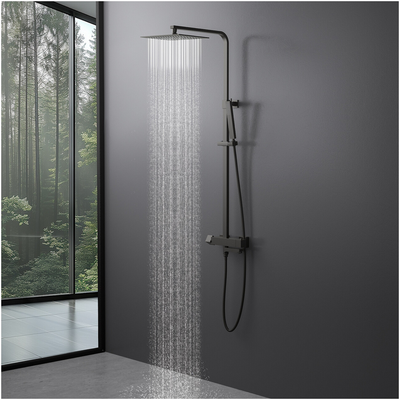 Душевая система с термостатом черное золото Timo Tetra-thermo SX-0169-18 - изображение 4