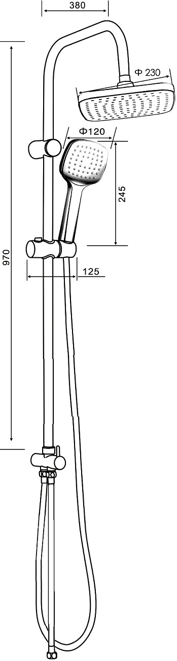 Душевая стойка с верхним душем и мыльницей хром Stworki "Хельсингборг" XE-05cr - изображение 8