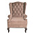 Кресло каминное с ушами и стяжкой розово-коричневое