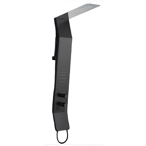 Душевая панель с тропическим душем 137х22 см черная Cerutti SPA Chika B CT9255 - изображение 1