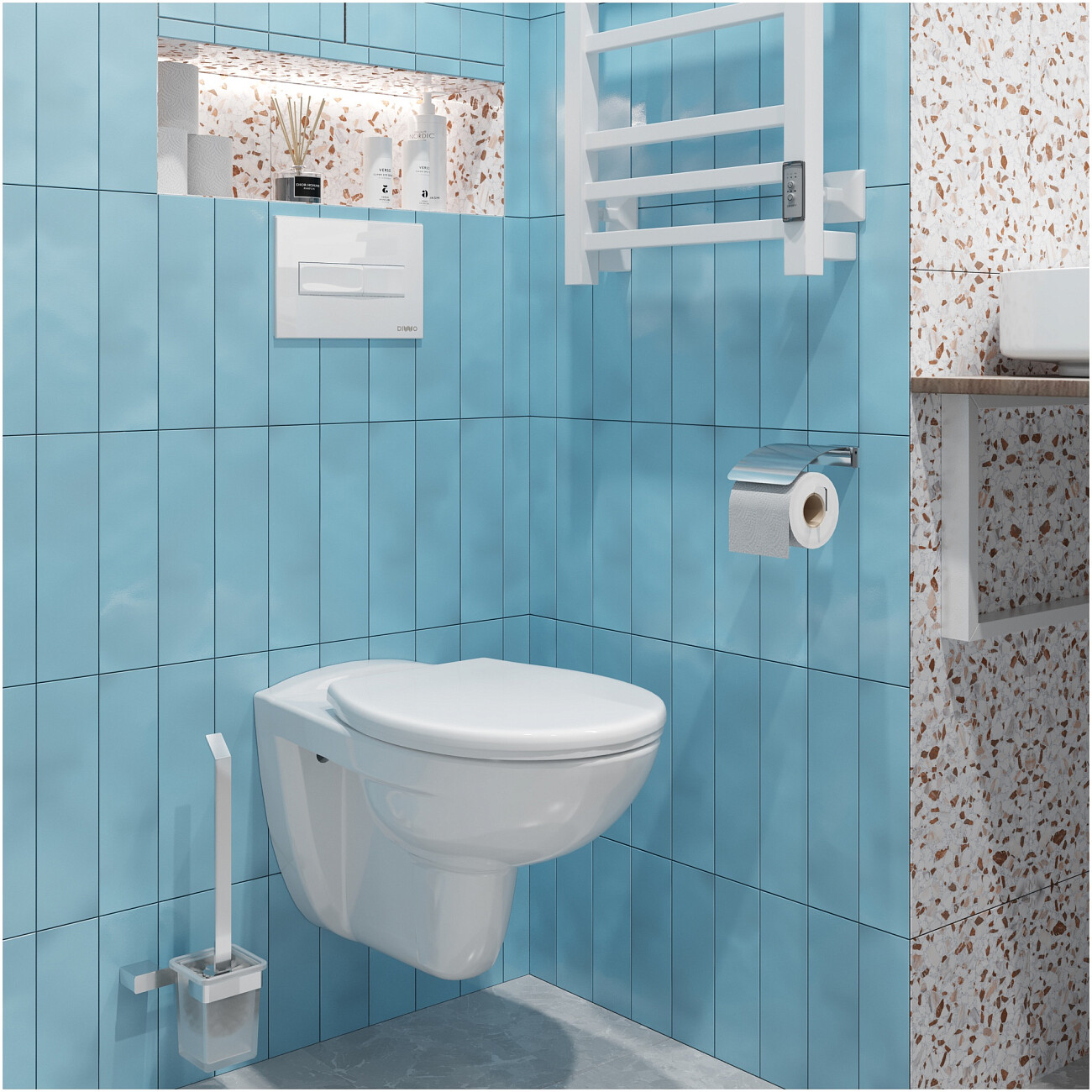 Инсталляция для унитаза с кнопкой смыва белая Diwo 4501.7320 - изображение 8