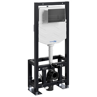 Инсталляция для подвесного унитаза с кнопкой смыва черная Dill 61TLT.010.ME.MB04