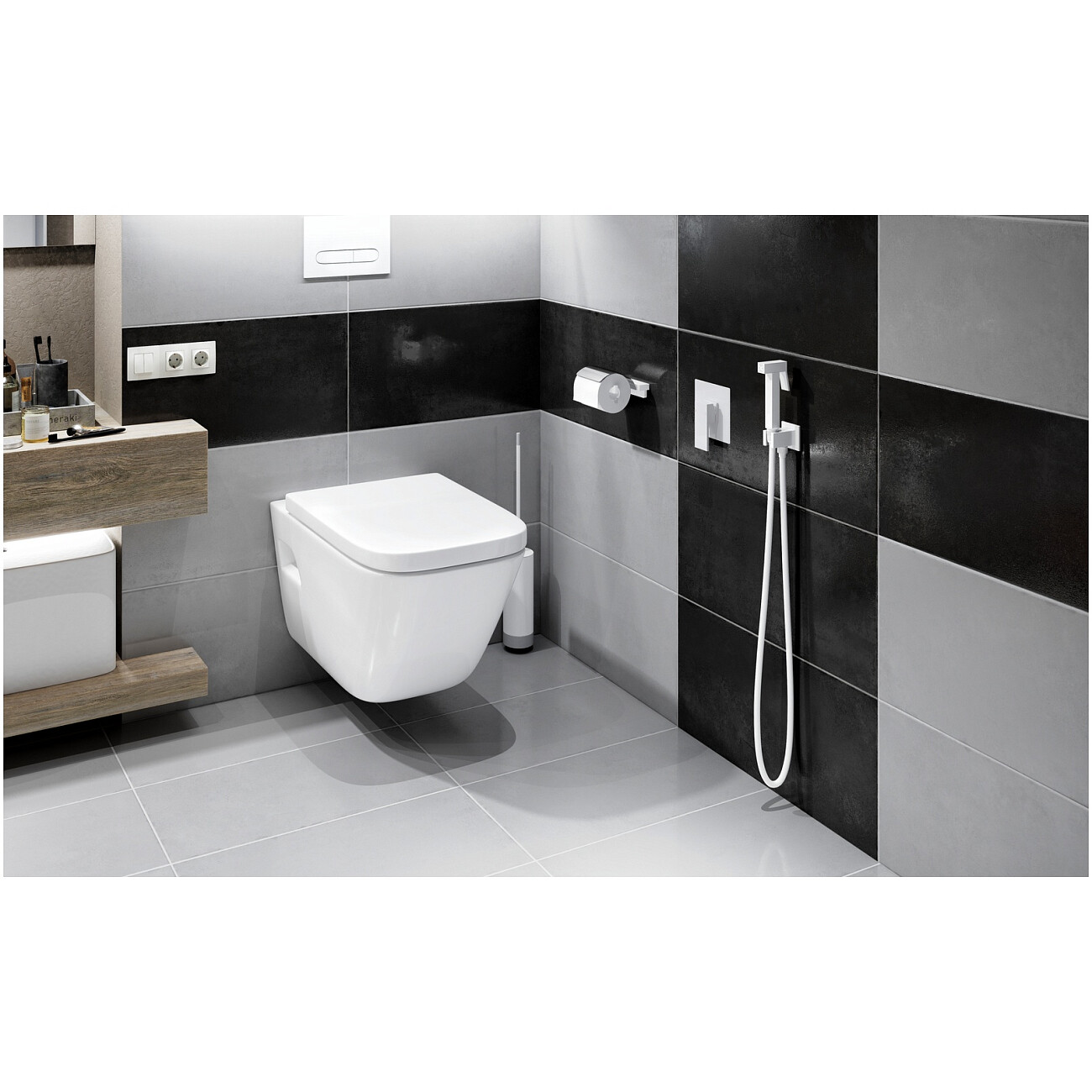 Гигиенический душ с встраиваемым смесителем белый матовый Timo Selene 2089-16SM - изображение 2