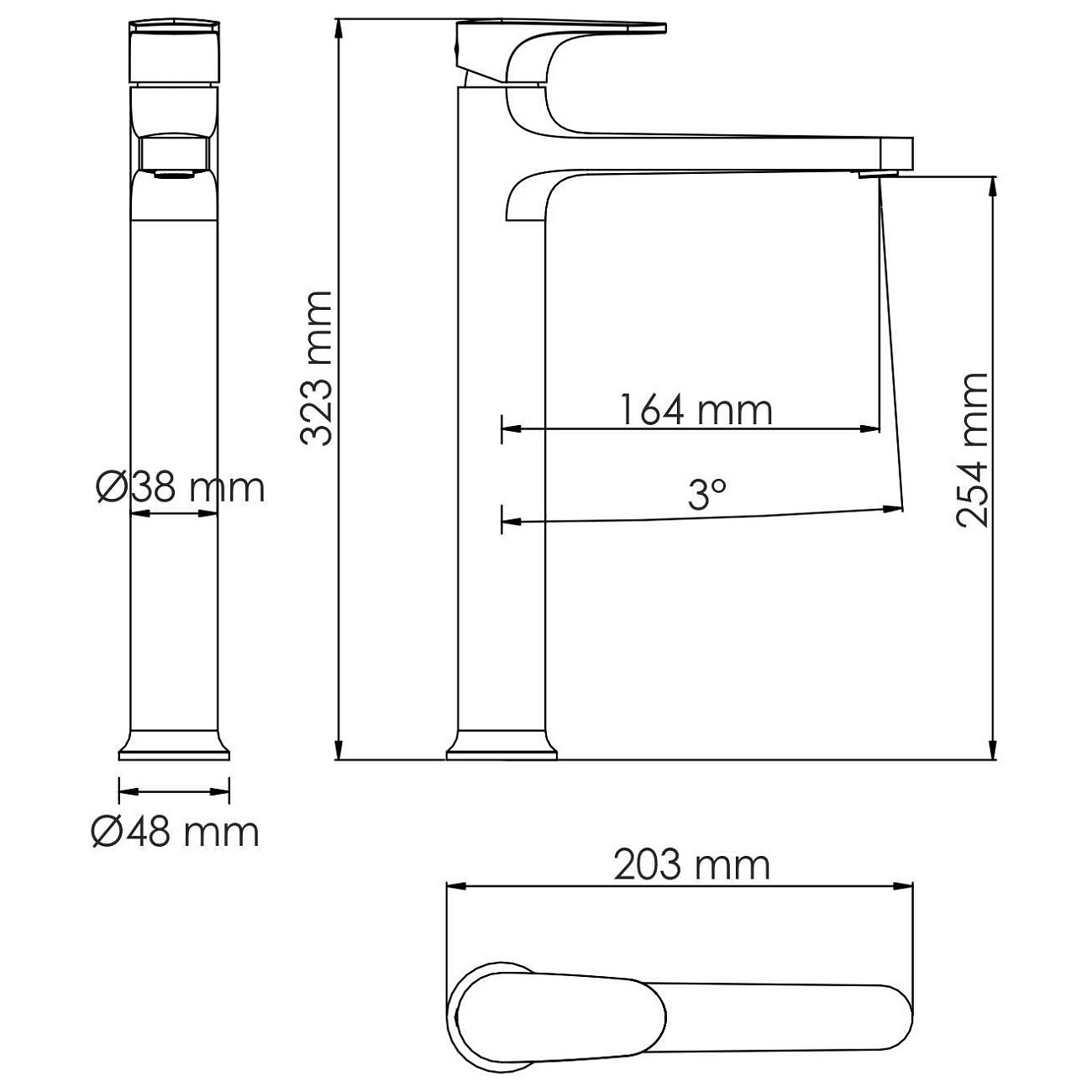 Смеситель для раковины из латуни хром Wasserkraft 3103H - изображение 4