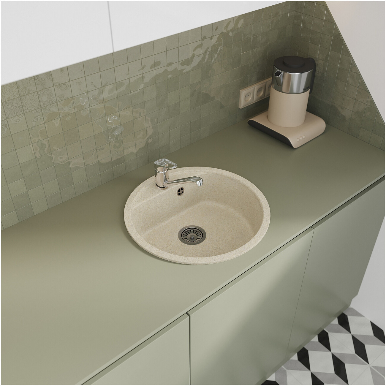 Мойка кухонная кварцевая саванна Domaci "Савона" QB 480 - изображение 4