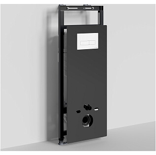 Инсталляция для подвесного унитаза с белой матовой кнопкой Wasserkraft Salm 27TLT.010.ME.BL.WM03