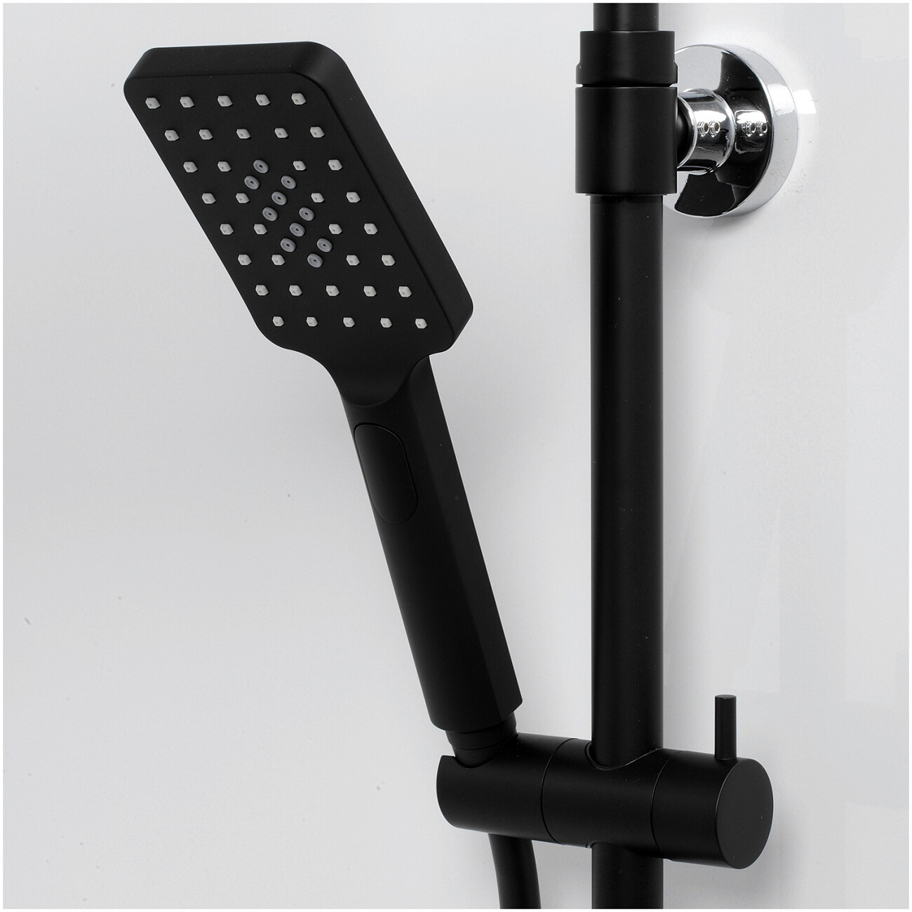 Душевой комплект с верхним душем и лейкой черный, хром Wasserkraft A11401 Thermo - изображение 4