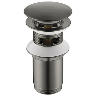 Донный клапан для раковины клик-клак круглый черное золото Timo 8011-18