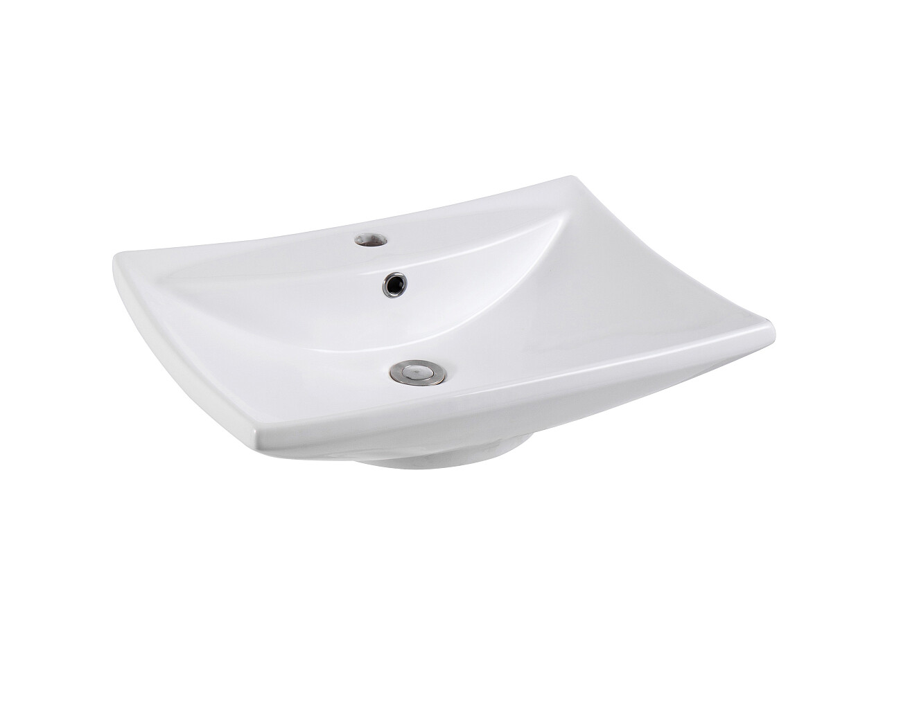 Раковина накладная фарфоровая прямоугольная 46х60 см белая Aquatek AQ5518-00 - изображение 5