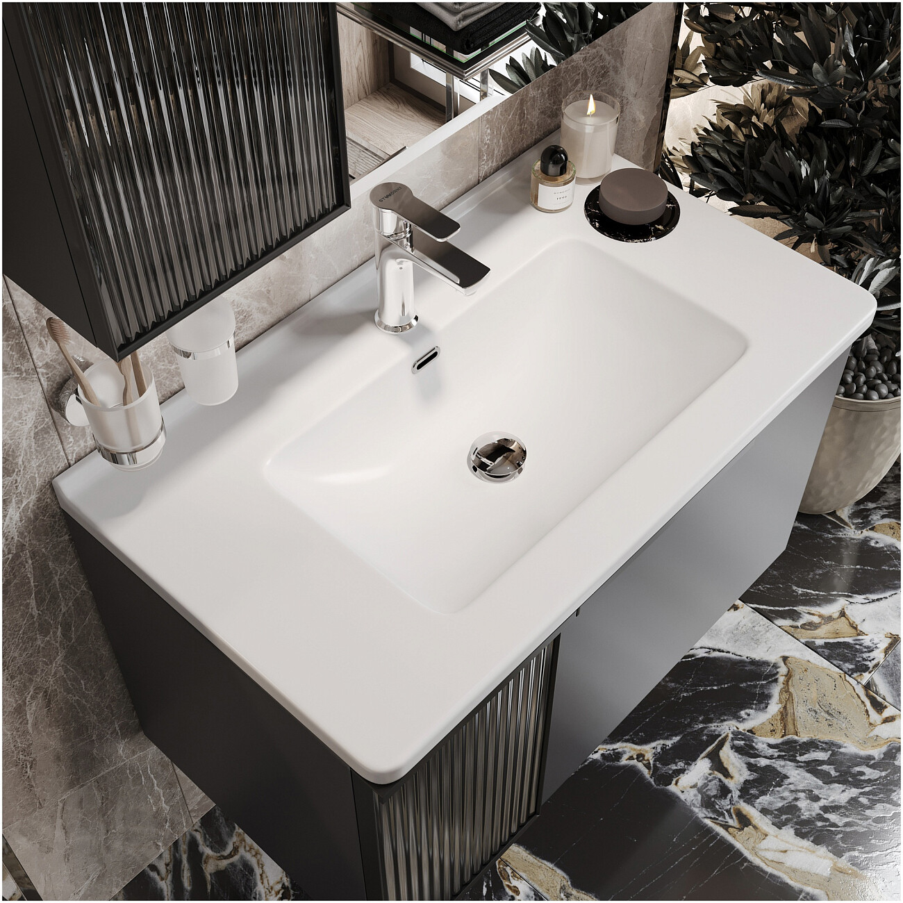 Раковина мебельная 46х60 см белая Stworki "Готланд 80" - изображение 2