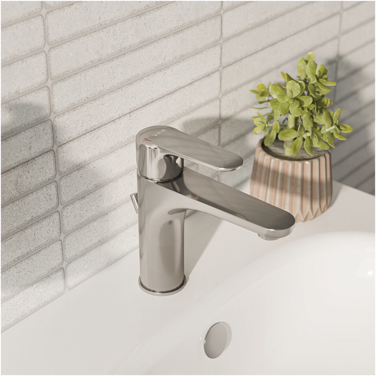 Смеситель для раковины однорычажный хром Vitra Root Round A42706EXP - изображение 3