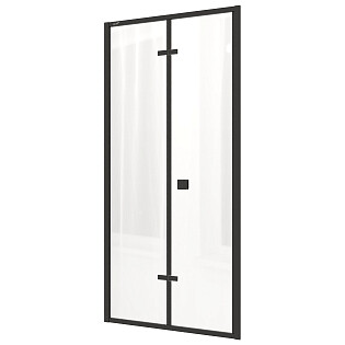 Дверь душевая в нишу 100х195 см прозрачная, черная Cerutti SPA BELLA D101B