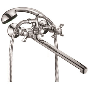 Смеситель для ванны с душевой лейкой и длинным изливом хром D-Lin D145807-F