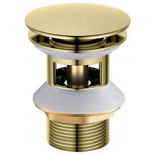 Донный клапан для раковины клик-клак полированное золото Aquatek AQ6002PG