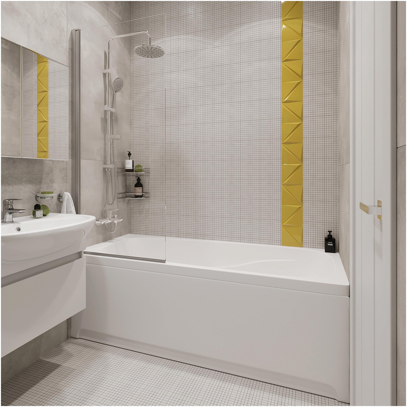 Душевая стойка с верхним душем с держателем и мыльницей хром Stworki "Скаген" SK-03cr - изображение 5