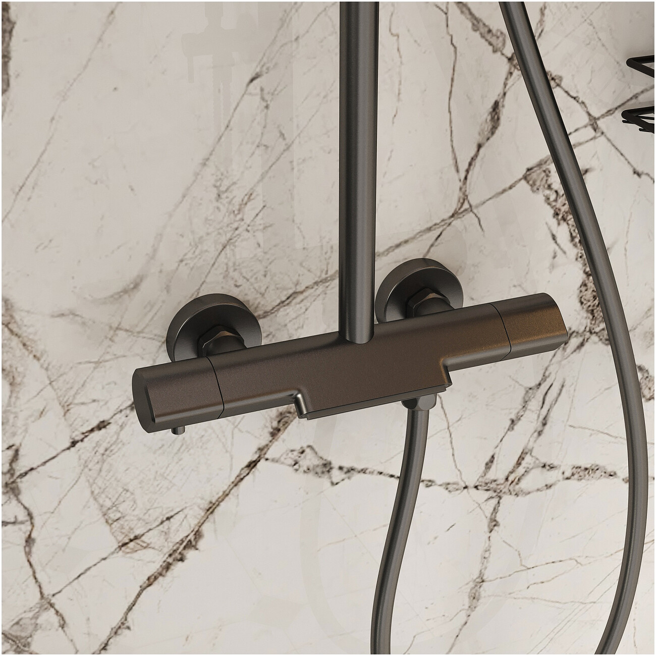 Душевая стойка с верхним душем воронёная сталь Stworki "Лерум" S04170GB - изображение 10