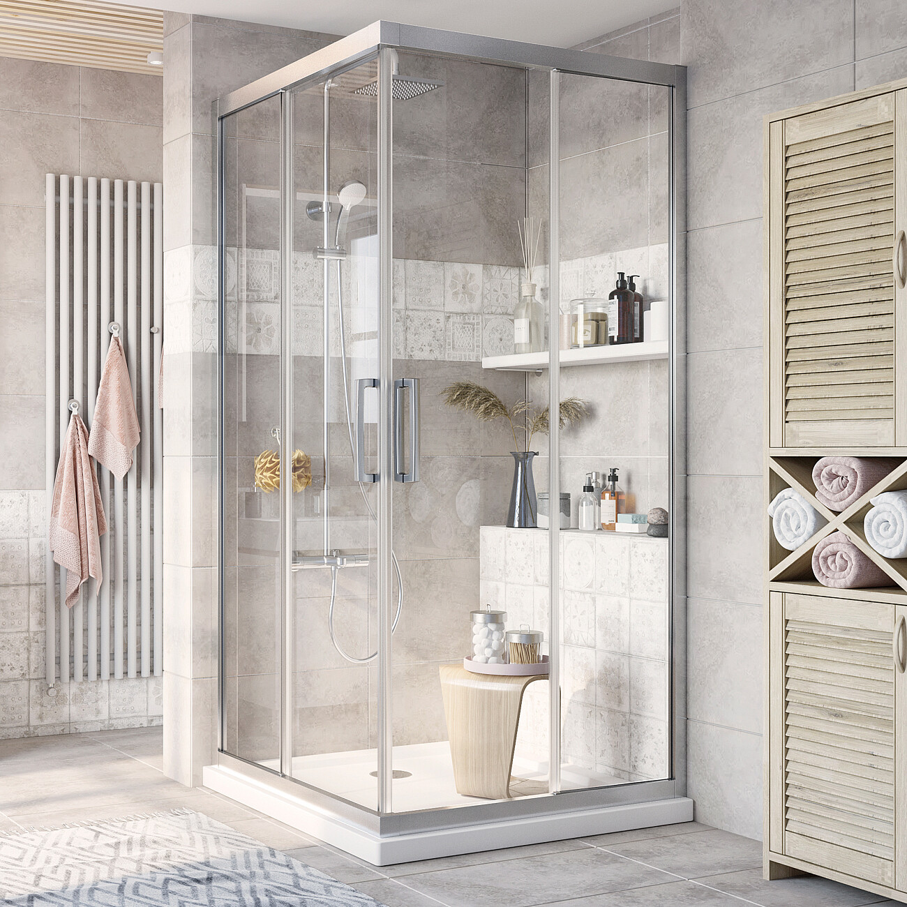 Душевой уголок квадратный 120x120 см хром Stworki "Дублин" - изображение 2