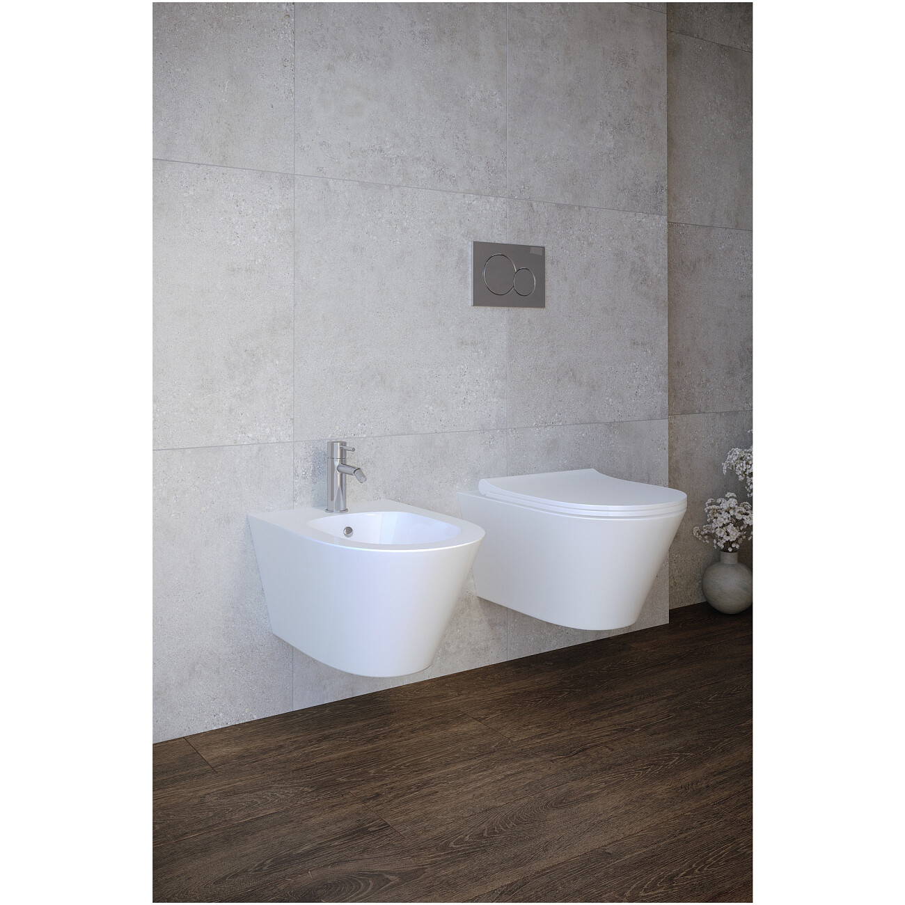 Биде подвесное овальное безободковое белое Creto Logan L3 1003-003-L3W - изображение 3